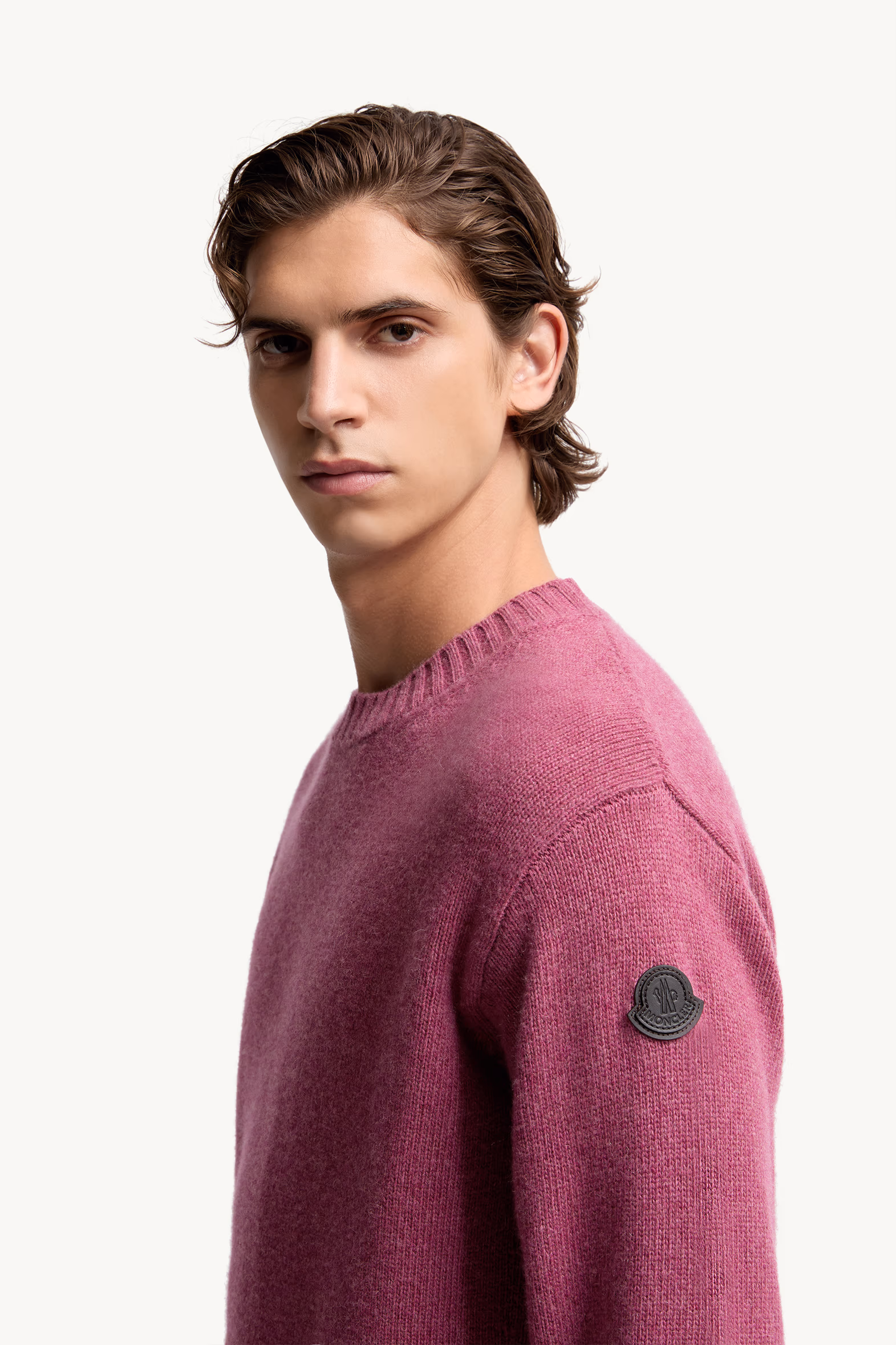 Monogram Wool & Cashmere Sweater Men Pink Moncler 4